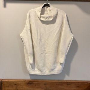 Free People White Cowl Neck Sweater